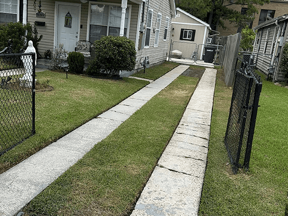 after pressure washing driveway