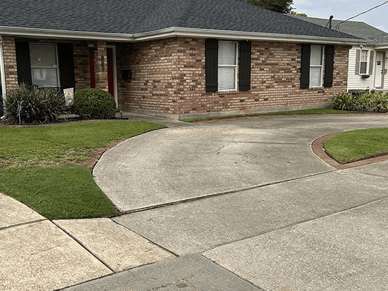 before pressure washing driveway