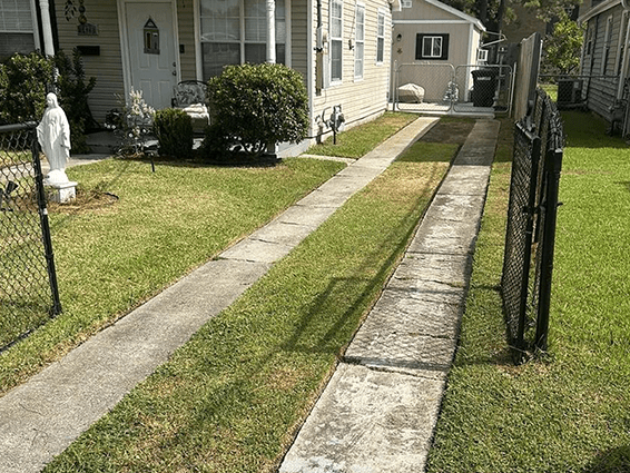 before pressure washing driveway