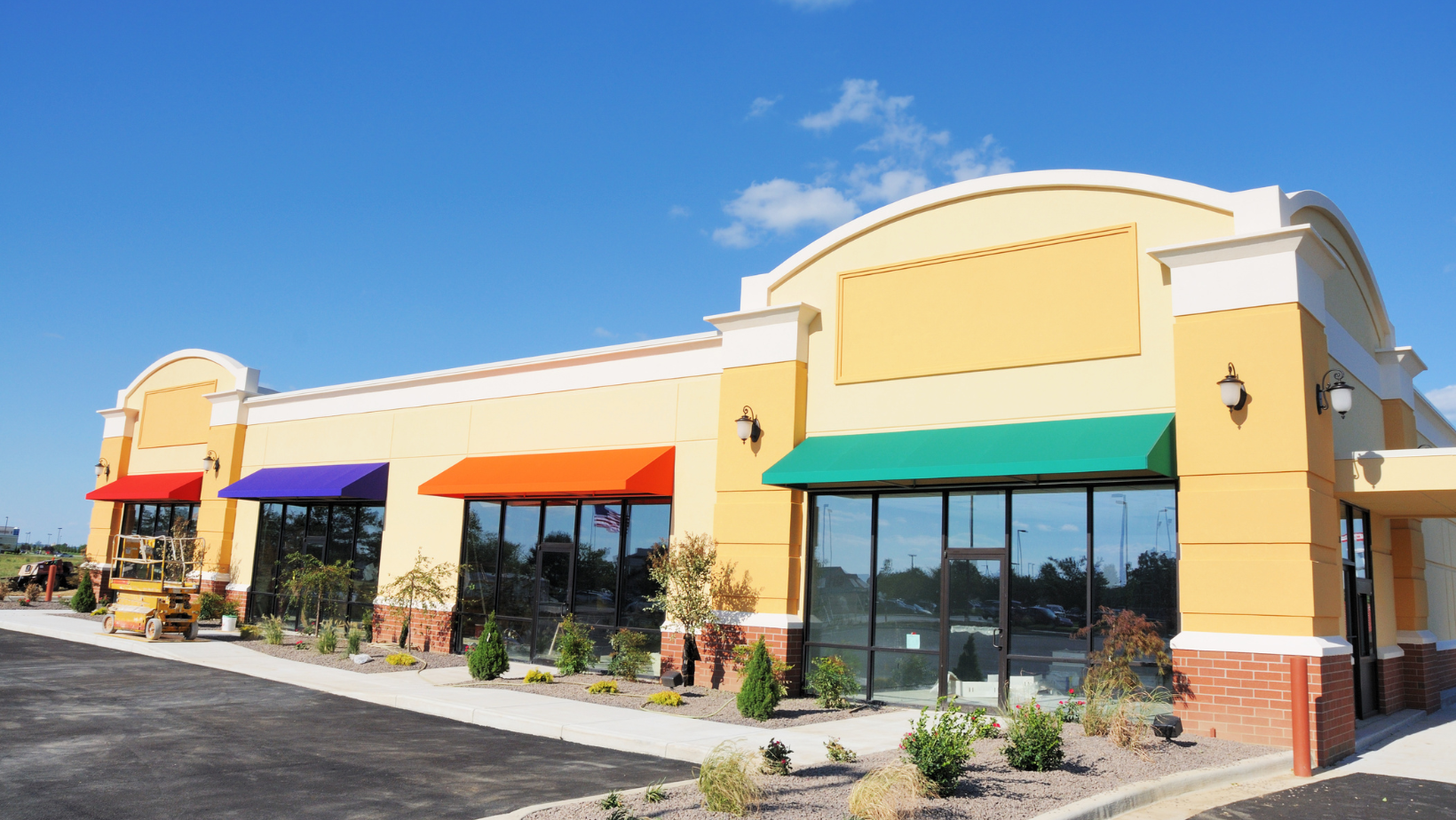 We provide commercial pressure washing of strip mall entrances to attract more visitors